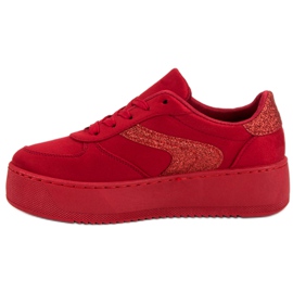 Zapatos deportivos de gamuza rojo 6