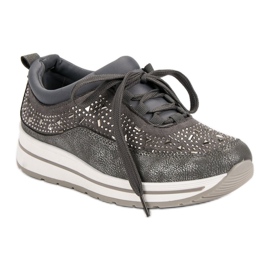 Calzado deportivo con cristales gris 1