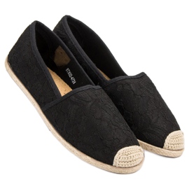 Alpargatas de encaje negras negro 4