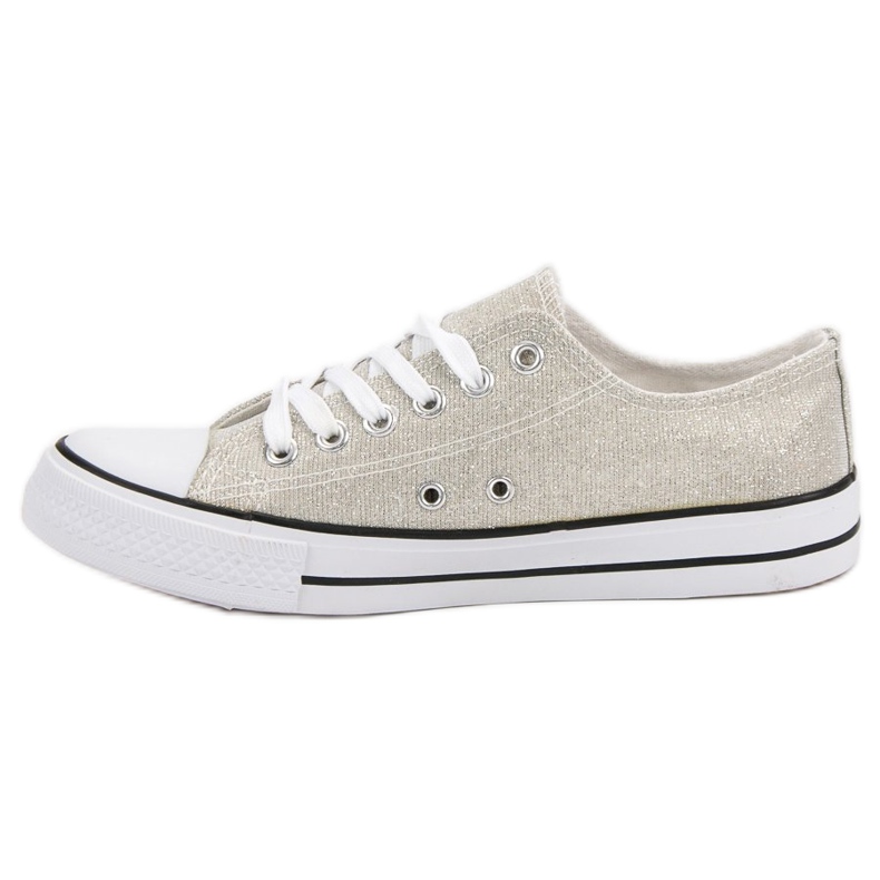 Zapatillas plateadas con purpurina gris 1