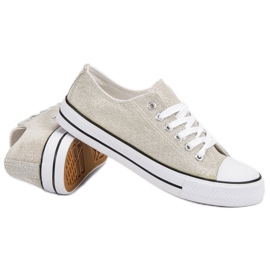 Zapatillas plateadas con purpurina gris 2