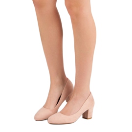 Seastar Zapatos de tacón de ante en un pilar rosa 1