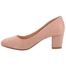 Seastar Zapatos de tacón de ante en un pilar rosado 4