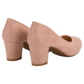 Seastar Zapatos de tacón de ante en un pilar rosado 5