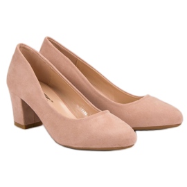 Seastar Zapatos de tacón de ante en un pilar rosado 6