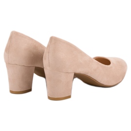 Seastar Zapatos de tacón de ante en un pilar beige 5