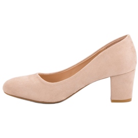 Seastar Zapatos de tacón de ante en un pilar beige 4