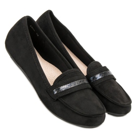 Mocasines casuales de ante negro 3