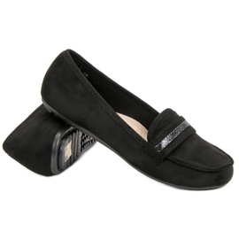Mocasines casuales de ante negro 6
