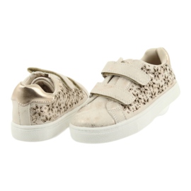 Calzado infantil flores American Club dorado 4