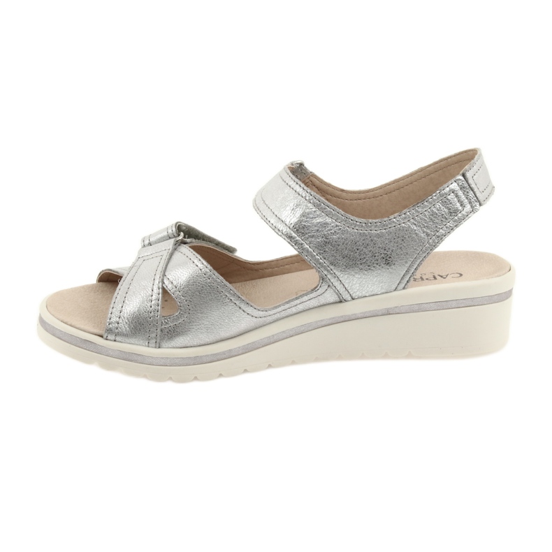 Sandalias caprice zapatos mujer piel plata gris 2