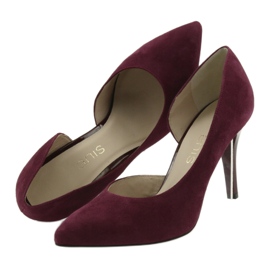 Zapatos de salón mujer ante anis cereza rojo multicolor 5