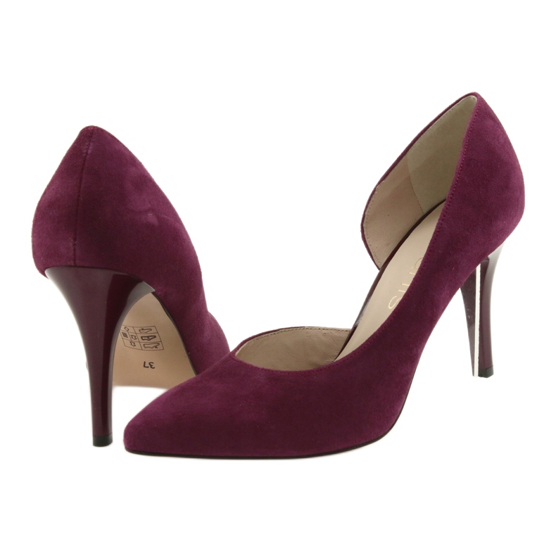 Zapatos de salón mujer ante anis cereza rojo multicolor 4 Zapatos de salón mujer ante anis cereza rojo multicolor 4