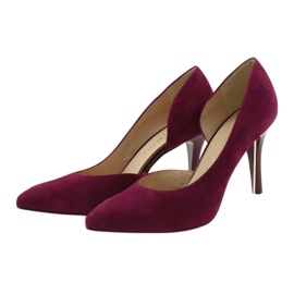 Zapatos de salón mujer ante anis cereza rojo multicolor 3
