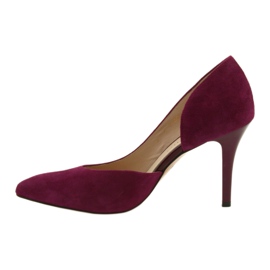 Zapatos de salón mujer ante anis cereza rojo multicolor 2