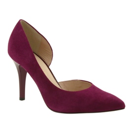 Zapatos de salón mujer ante anis cereza rojo multicolor 1