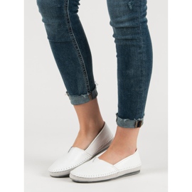 Zapatillas slip-on de cuero blancas blanco 3