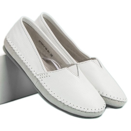 Zapatillas slip-on de cuero blancas blanco 5