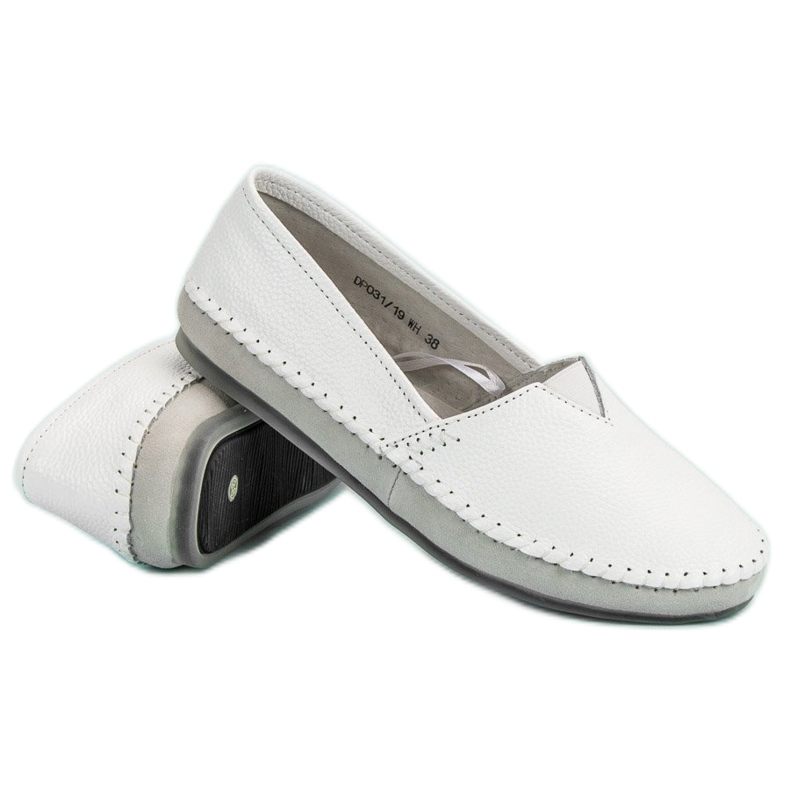 Zapatillas slip-on de cuero blancas blanco 2