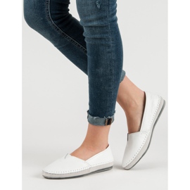 Zapatillas slip-on de cuero blancas blanco 4