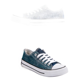 Deportivas azul marino con purpurina 3