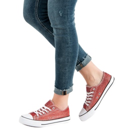 Zapatillas rojas con purpurina multicolor rojo 1