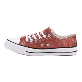Zapatillas rojas con purpurina multicolor rojo 3