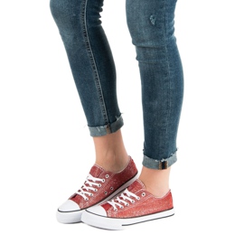 Zapatillas rojas con purpurina multicolor rojo 6