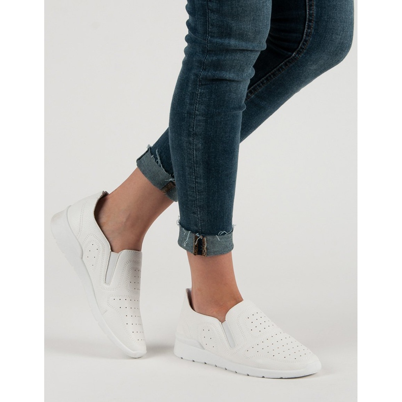 Queen Bee Zapatillas sin cordones ligeras blanco 2