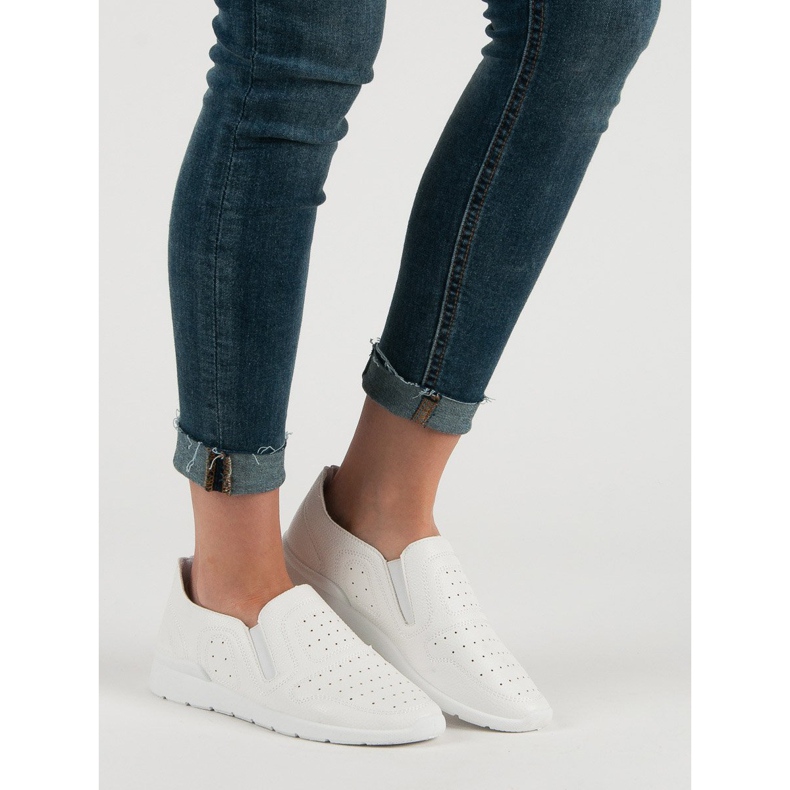 Queen Bee Zapatillas sin cordones ligeras blanco 1