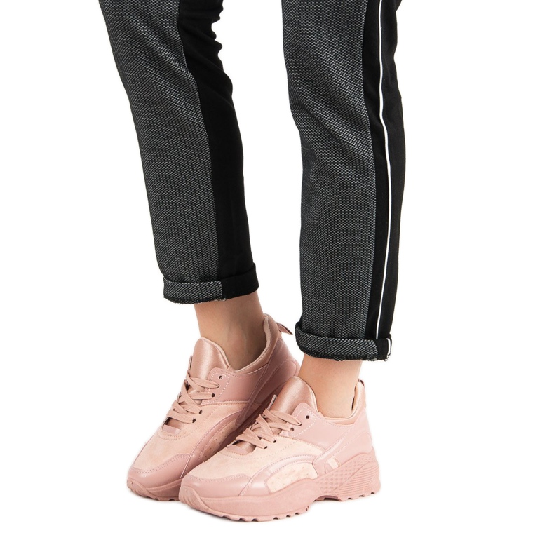 Small Swan Zapatillas rosas en la plataforma rosado 1