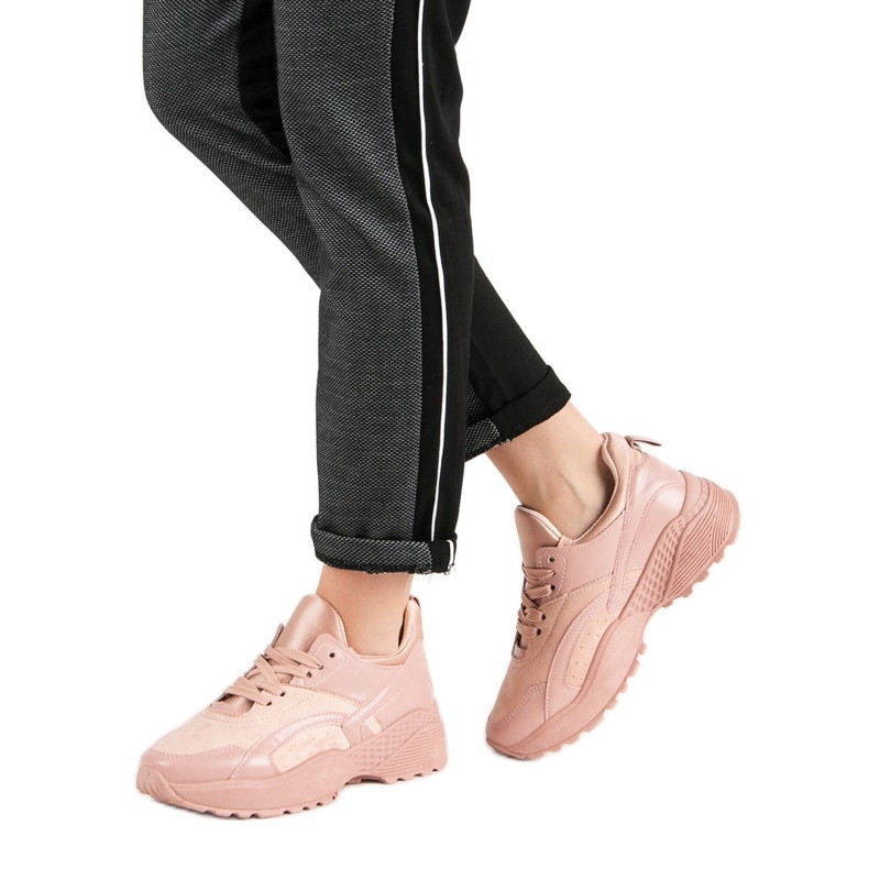 Small Swan Zapatillas rosas en la plataforma rosado 2