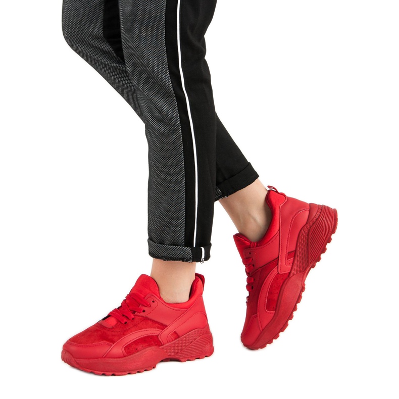 Small Swan Zapatillas rojas en la plataforma rojo 2