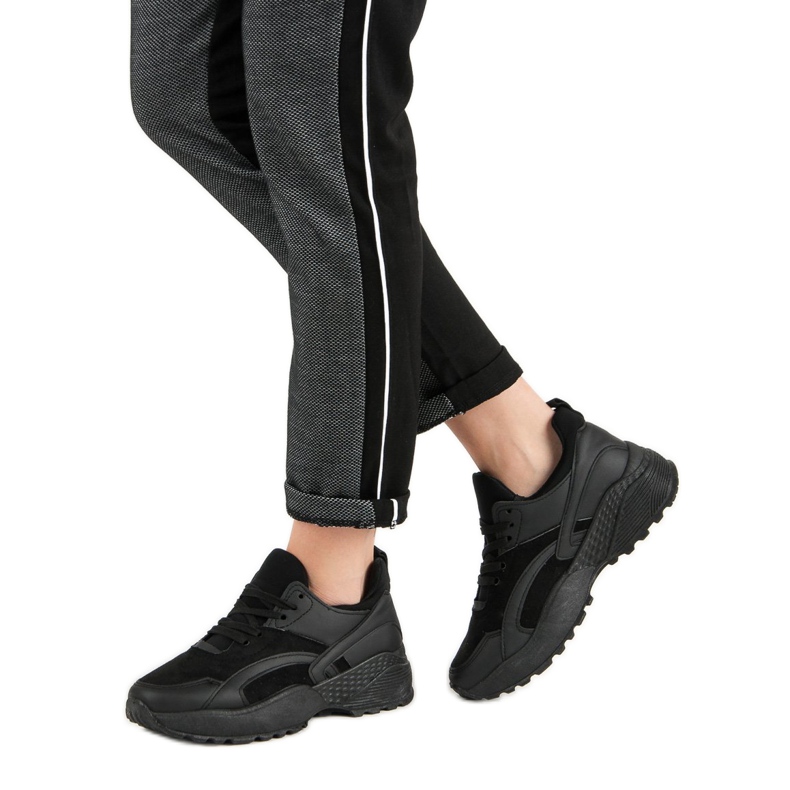 Small Swan Zapatillas negras en la plataforma negro 1