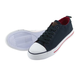 Zapatillas American Club azul marino con lazo rojo 5