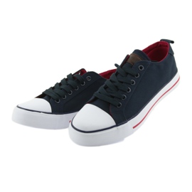 Zapatillas American Club azul marino con lazo rojo 3