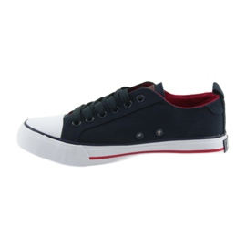 Zapatillas American Club azul marino con lazo rojo 2