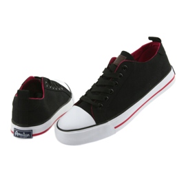Zapatillas American Club negras con lazo negro rojo 4 Zapatillas American Club negras con lazo negro rojo 4