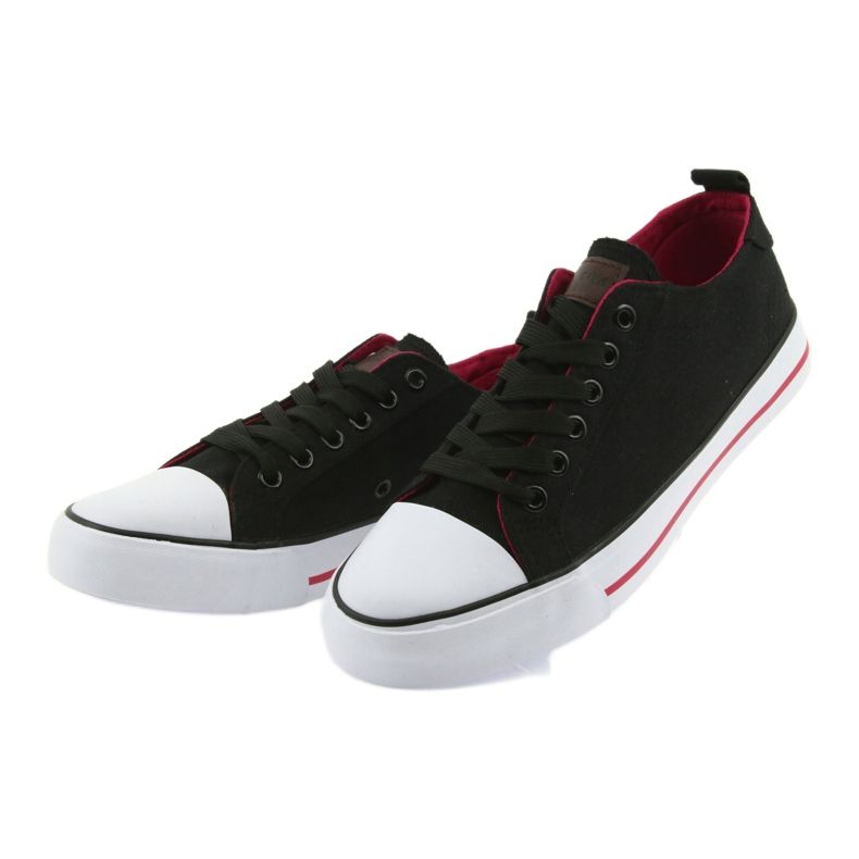 Zapatillas American Club negras con lazo negro rojo 3 Zapatillas American Club negras con lazo negro rojo 3