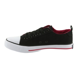Zapatillas American Club negras con lazo negro rojo 2 Zapatillas American Club negras con lazo negro rojo 2