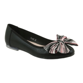 Zapatos bailarinas de mujer con lazo Sergio Leone BL605 negro 1