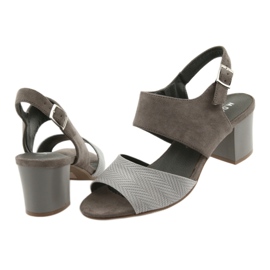 M.Daszyński Tacones para mujeres 122-4 Sandalias de color beige oscuro 4