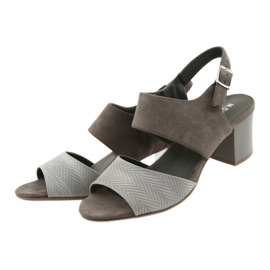 M.Daszyński Tacones para mujeres 122-4 Sandalias de color beige oscuro 3