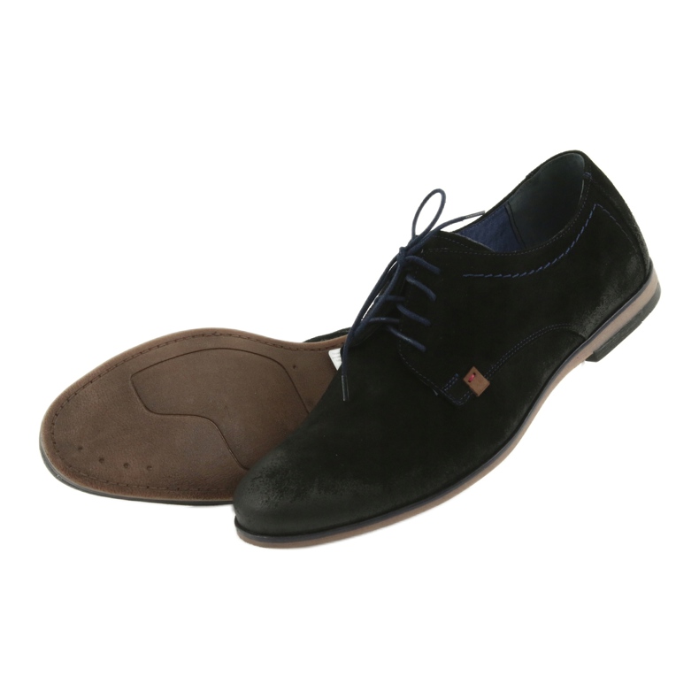 Nikopol Zapatos para hombres Suede 1709 Negro 5