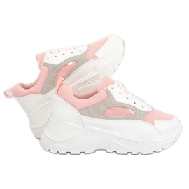 Zapatillas deportivas blancas y rosa LV78P Pink rosado 2