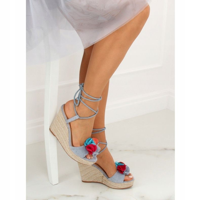 Azul YY27P Sandalias de cuña azul 1 Azul YY27P Sandalias de cuña azul 1