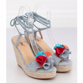 Azul YY27P Sandalias de cuña azul 3