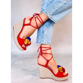 Sandalias de cuña rojas YY27P Rojo 2