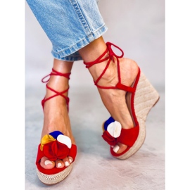Sandalias de cuña rojas YY27P Rojo 1