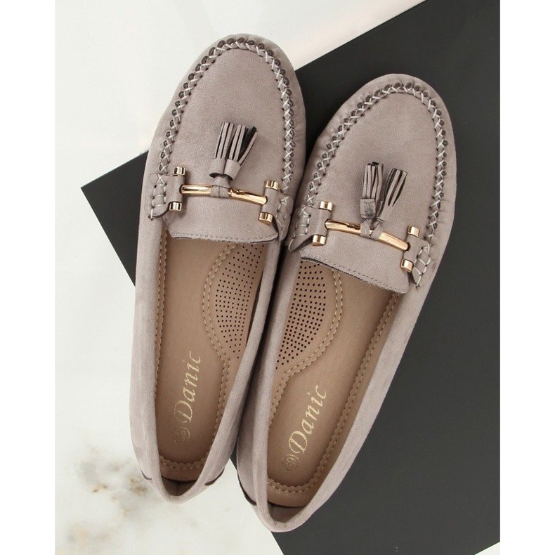 Gris Mocasines grises de mujer L7183 Gris 1